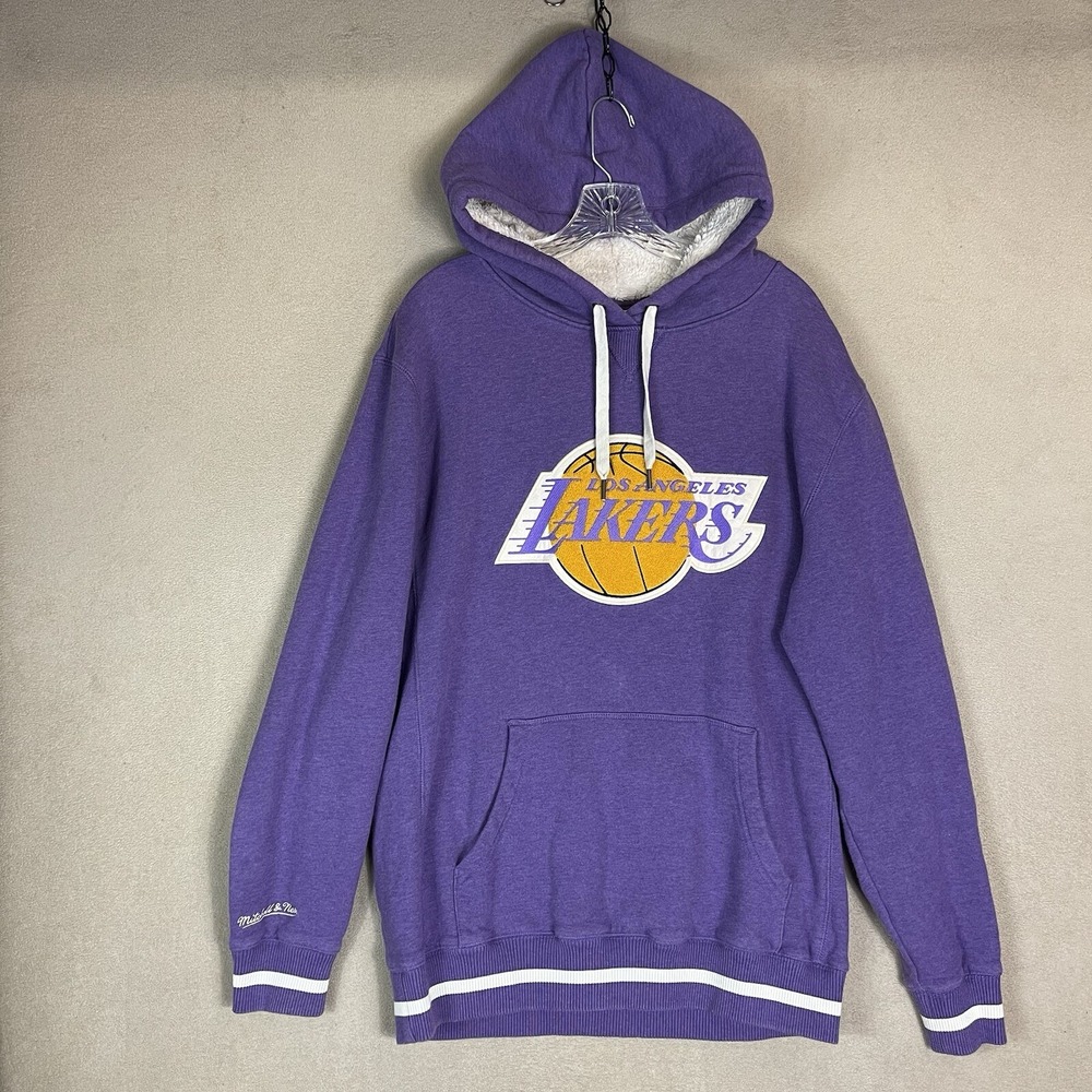Mitchell & Ness Hoodie Mens L Purple NBA Los Angeles Lakers Hardwood Classic